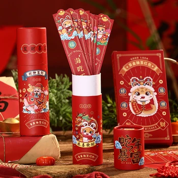 12 Pz/set Capodanno Cinese Disegna Buste Set Busta di Capodanno Sacchetto di Soldi Per Il 2025 Anno Lunare Di Serpente Festivo Del Partito Rifornimenti