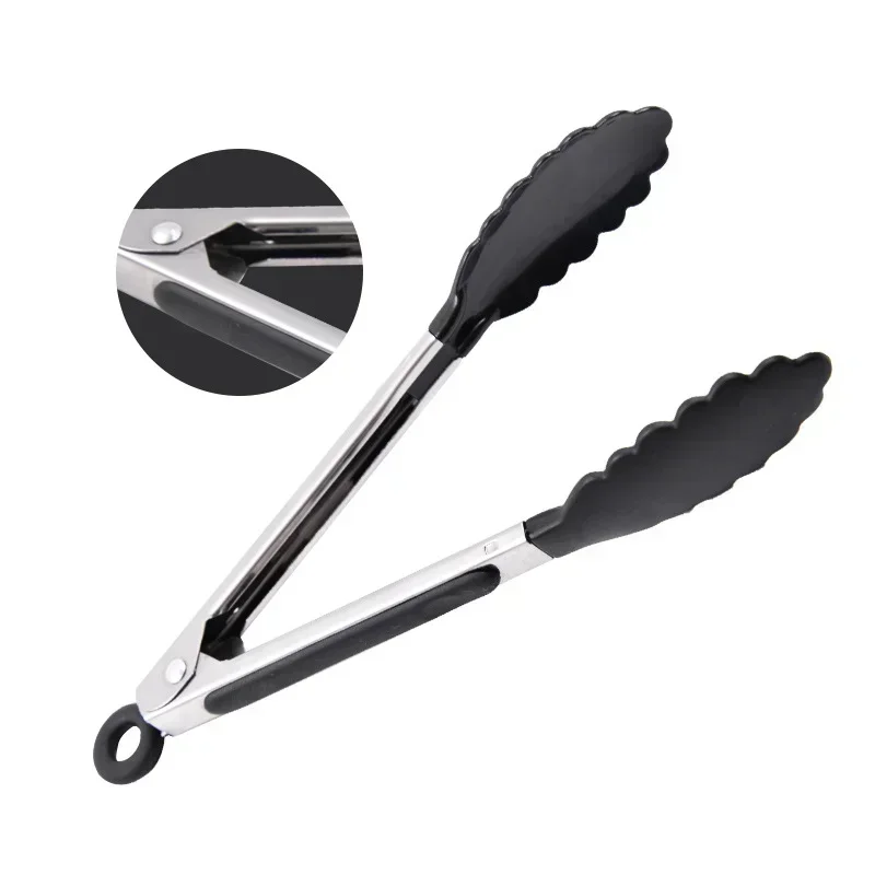 Stainless Steel Silicone Kitchen Tongs Bbq Clip Salad Cooking Tool Food Serving Tongs Pinzas De Cocina Kitchen Appliance Parts