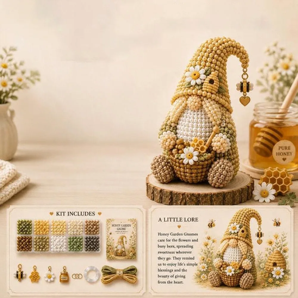 3D Dwarf Figurine Bead DIY Kit with A Pendant and Instruction Beginner-friendly Cozy Gnome DIY Bead Kit Handmade
