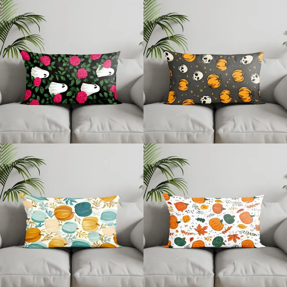 

Home Decor Ghosts & Roses Rectangle Pillow Suitable For Sofa Bedroom Car Pillow Cover Cushion Rectangular Back Cushion
