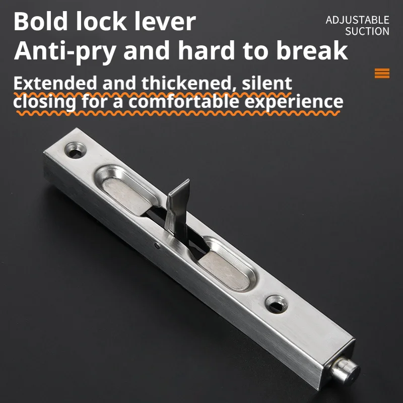 French Doors Flush Bolt Lock, Stainless Steel Up-Down Concealed Wooden Door Floor Latch Security Door Bolt