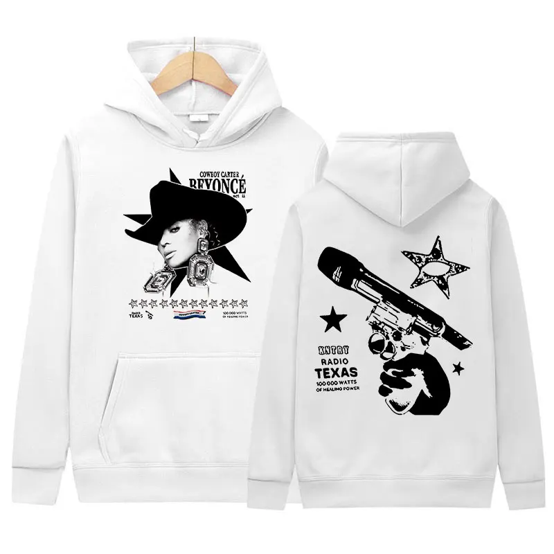 Singer Cowboy Carter 2024 Print Hoodie Men Women Vintage Fashion Oversized Sweatshirt Hip Hop Gothic Pullover Hoodies Streetwear