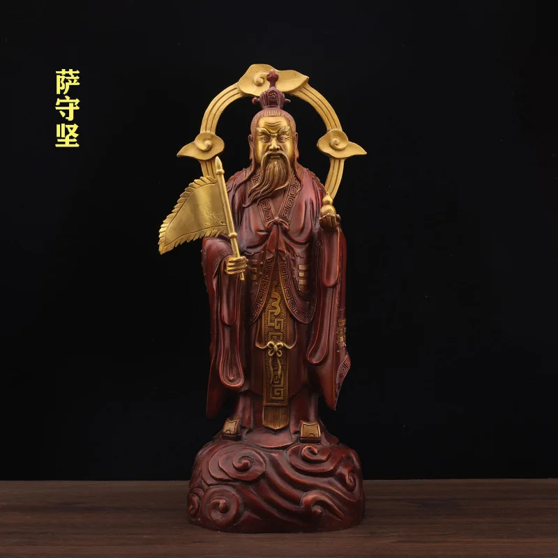Pure Brass Ornaments Of The Four Great Immortals: Zhang Daoling, Xu Jingyang, Sa Shoujian, Ge Xuan, For Home And Temple Offe