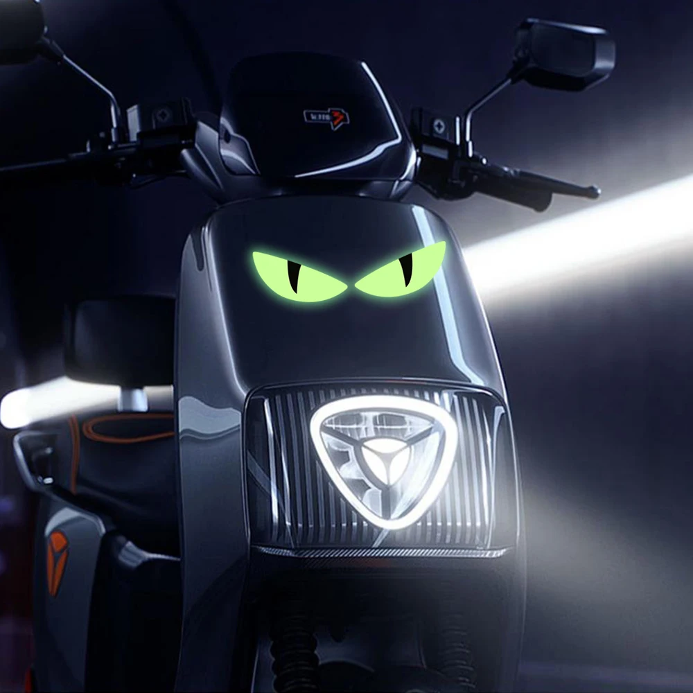Motorcycle Sticker Headlights Decal Night Luminous Evil Eyes Shape Body Helmet Accessories for HONDA SUZUKI Vespa