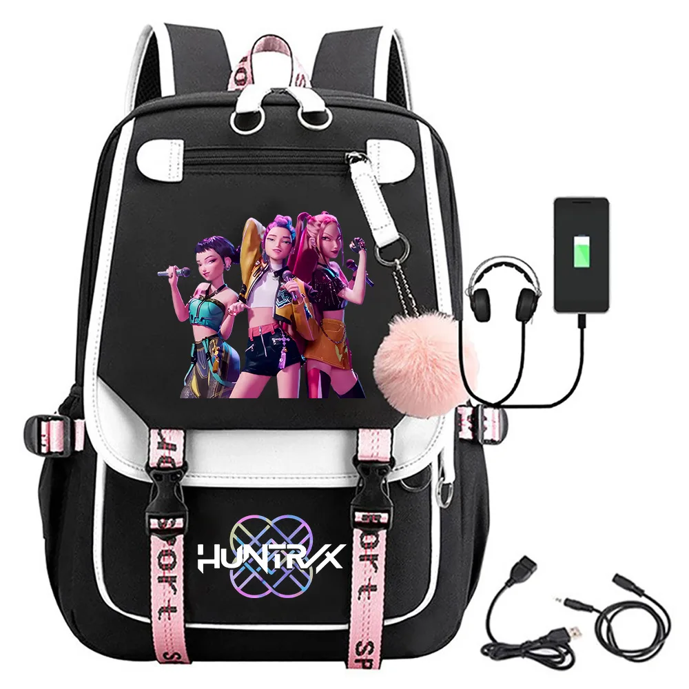 

KPop Demon Hunters Kawaii cartoon patterned backpack anime merchandise small gift