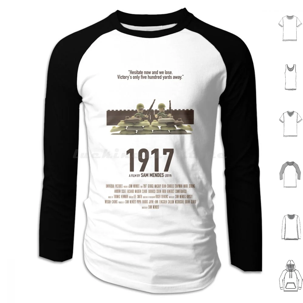 1917 بواسطة سام مينديز 2019 البديل الكلاسيكي عبادة الفيلم الفن هوديس طويلة الأكمام Cinemadnesshirt أفلام أفلام فيلم 1917 #1