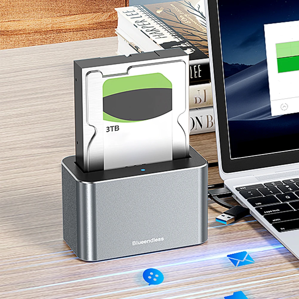 Hard Drive Dock USB3.0 To SATA External Hard Drive Docking Station SAS/SATA Hard Drive Enclosure for 2.5/3.5 in SATA/SAS HDD SSD