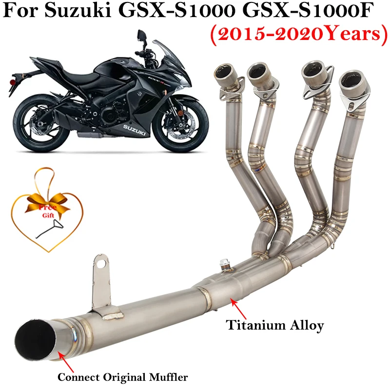 Slip On For SUZUKI GSX-S1000 GSX-S1000F 2015 - 2020 Motorcycle Exhaust Front Link Pipe Connect Original Muffler