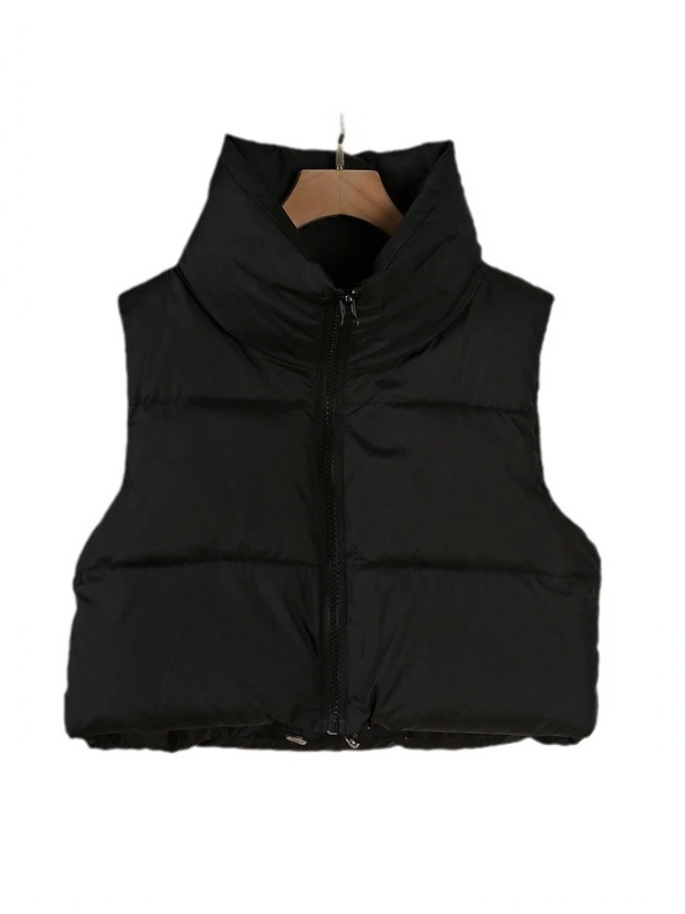 

Korean Japanese Sle Women's ort down Jaet Stand Collar Dstring Faionable Versatile Commute Zipper Color