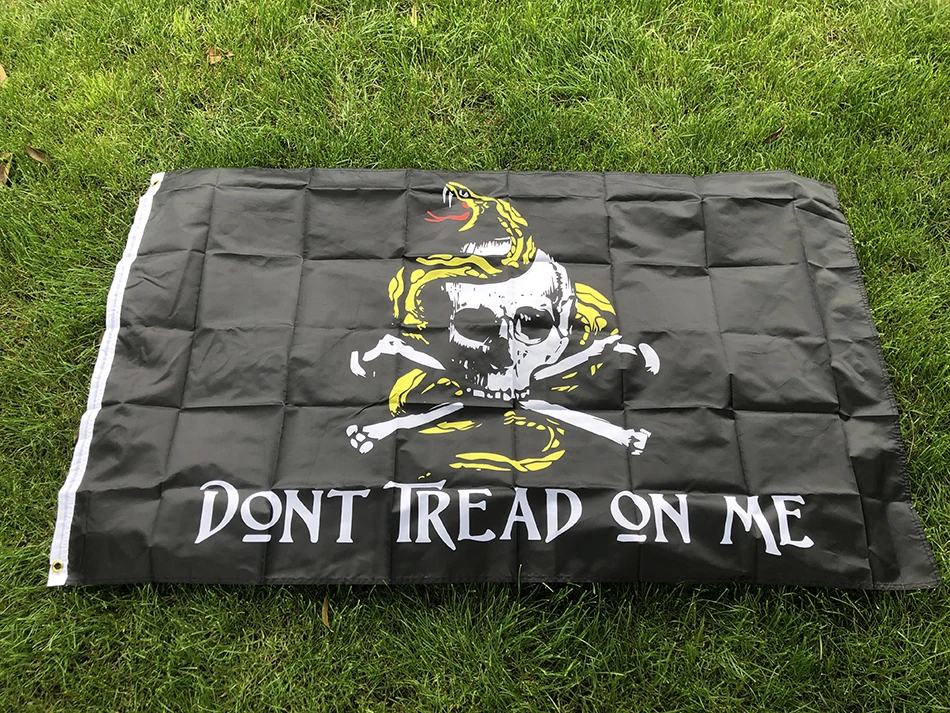 SKY FLAG free shipping 90x150cm Skull Gadsden Snake Flag 3x5ft Dont Tread On Me hanging polyester Banner indoor outdoor decor