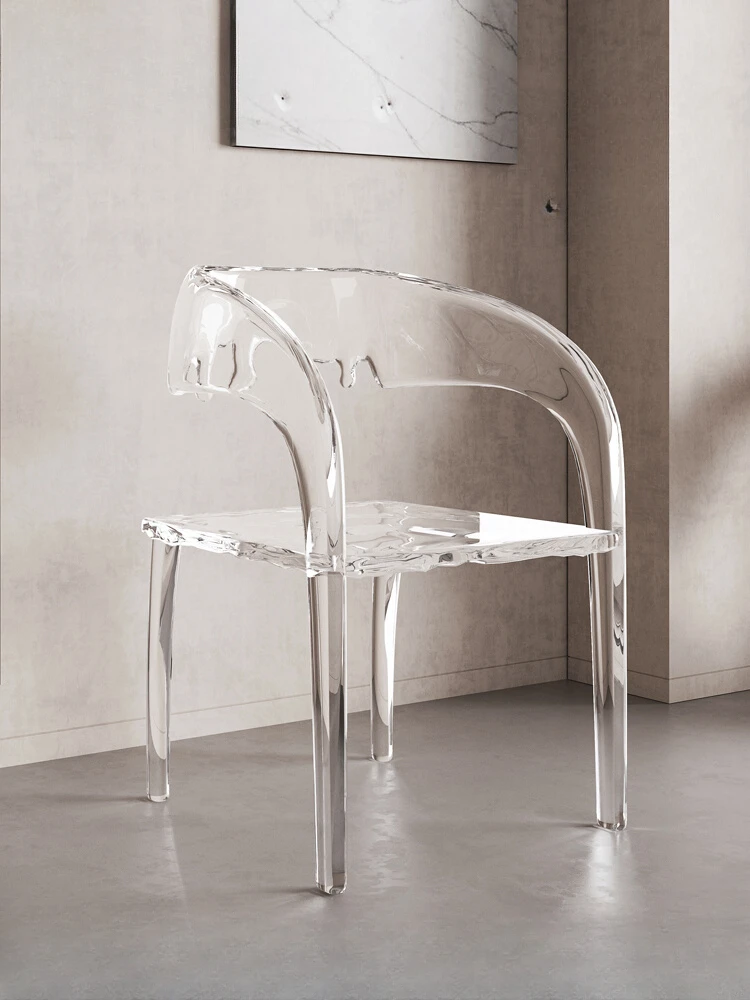 Sleek and Elegant Living Room Chair for Tea Table, Acrylic Designer Water Drop Design, Modern and Luxurious Dining Chair