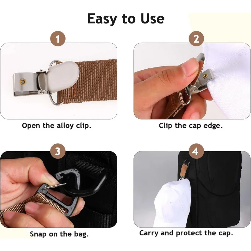 Outdoor-Reise-Strohhut-Clip. Tragbarer Hut-Begleit-Taschen-Clip. Mehrzweck-Handschuh-Organizer für den Außenbereich