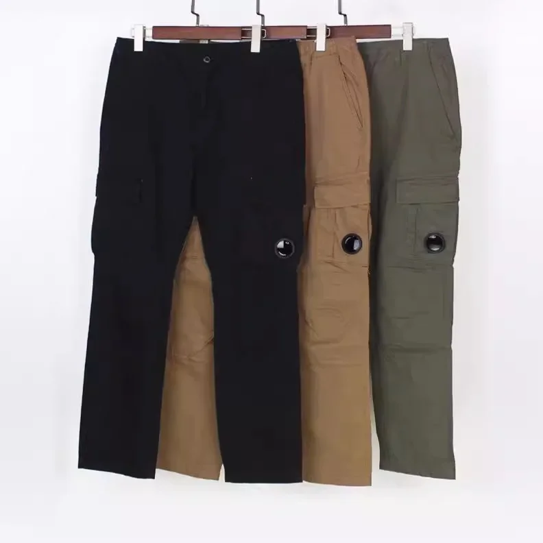 CP Loose Long Workwear Pants Men's Casual Washed Sport Trousers Fashion Brand Comfortable Loose Fit Mirror Lens Effects