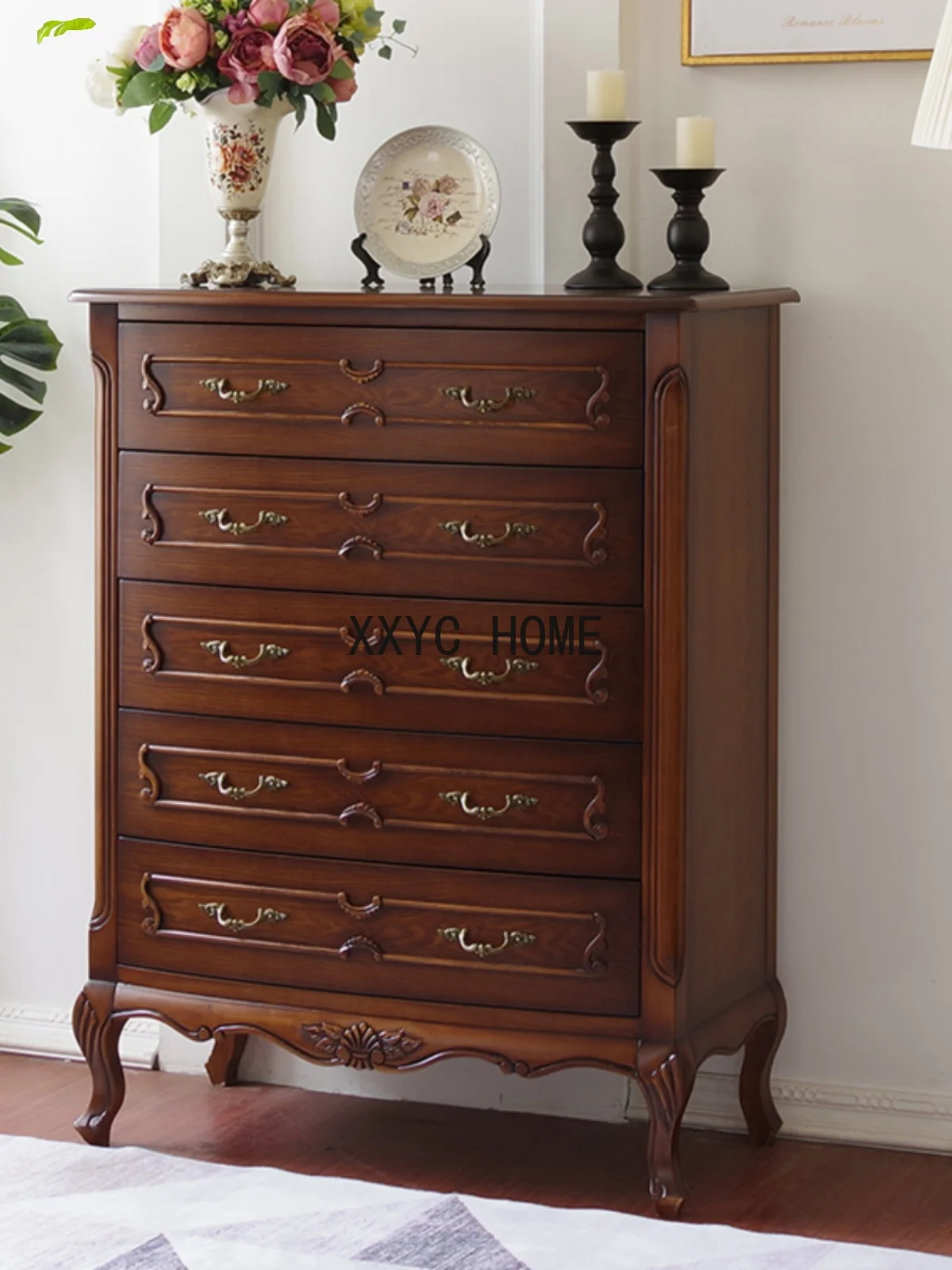 Solid wood drawers, idyllic bedroom, 5 chests of drawers, storage cabinets