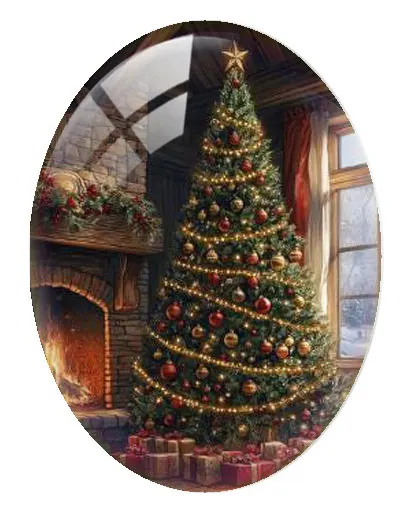 10 قطعة/الوحدة عيد الميلاد X-mas شجرة جلجل جرس ستار الجوارب البيضاوي صور الزجاج كابوشون فلاتباك التجريبي النقش Diy بها بنفسك صنع المجوهرات