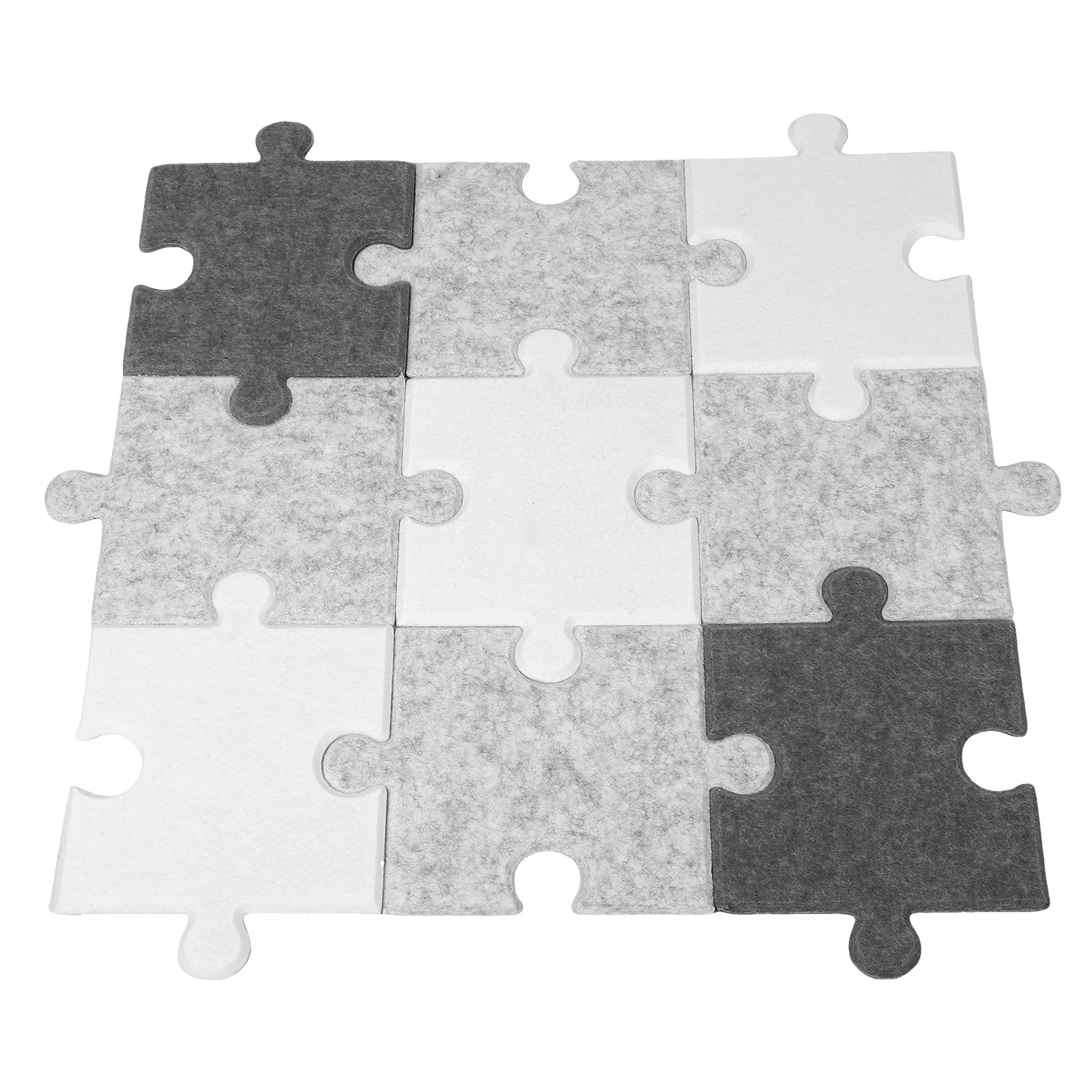 

9pcs Felt Decorative Wall Panels: 3D Puzzle Self-Adhesive Tiles For Playroom Office Wall Decor Board