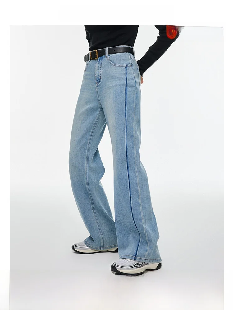 

Женские прямые джинсы VEGA CHANG с высокой талией на молнии, однотонные, удобные, дышащие, всесезонные