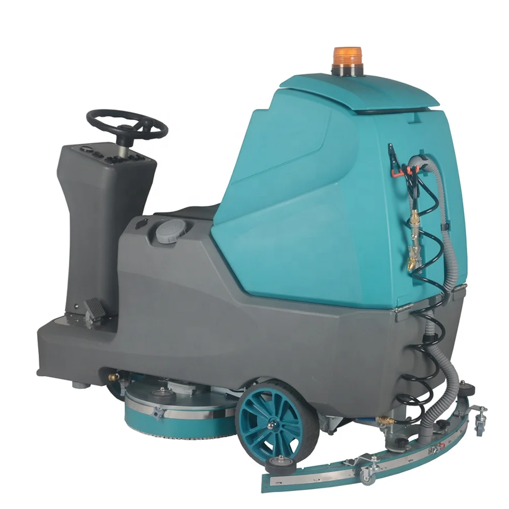 RD860N Fully Automatic Floor Scrubber Marble Tile Ride on Floor Cleaning Machine with High Pressure Gun