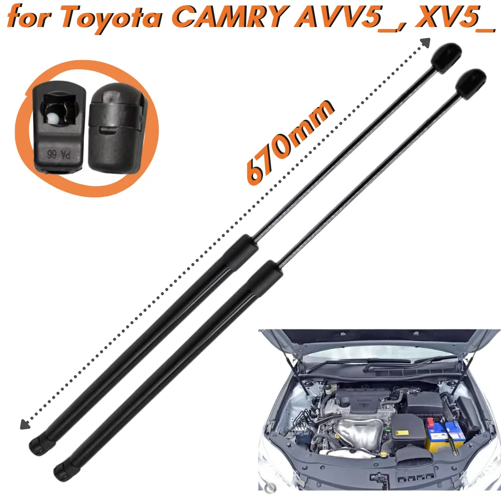 

Qty(2) Hood Struts for Toyota CAMRY (AVV5_, XV5_) Saloon 2011- 5344006090 Front Bonnet Gas Springs Lift Supports Shock Absorbers