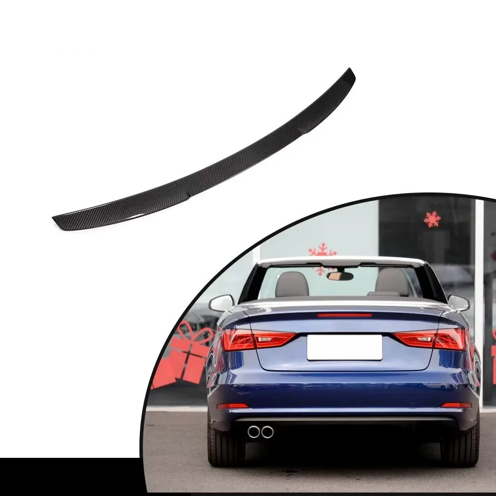 Product Customization Carbon Fiber Car Trunk Spoiler Wing forAudi A3 Quattro S Line S3 Convertible 2-Door 2014-2019 Carbon Black
