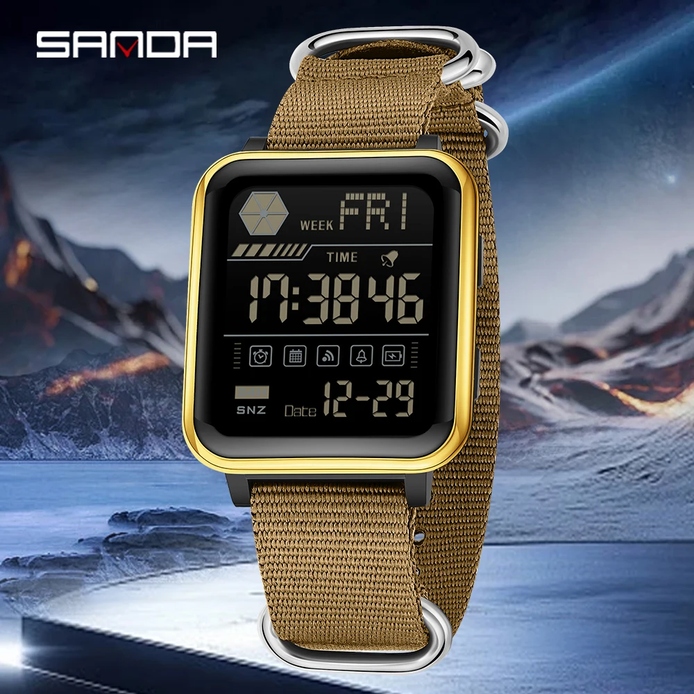 

SANDA 6159 Digital Watch Men Military Army Sport LED Stopwatch Waterproof Electronic Wristwatch 2026