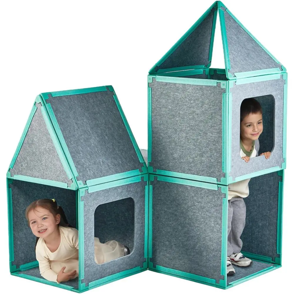 

Набор магнитных строительных блоков из 20 деталей для детей - большие модульные панели для игровых домиков, развивающая STEM-игрушка для творческих игр, от 3 лет