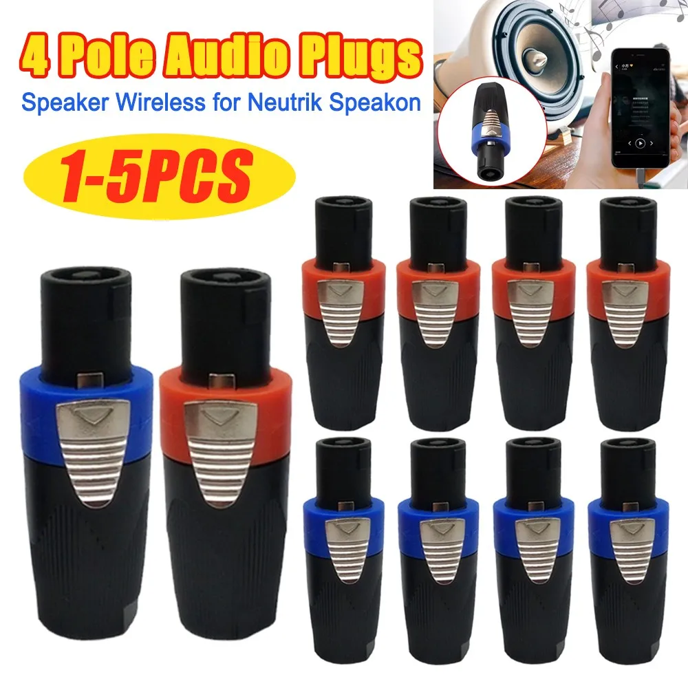 Professional 4Pole Audio Speaker Audio Cable Plugs Lock Connector for Neutrik Speakon NL4FC 4pin Audio Speaker Plugs