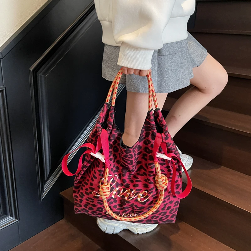 Übergroße Umhängetaschen mit Leopardenmuster für Damen, verformbar, VELOUR, große Kapazität, Einkaufstaschen, 2025, Winter, neue Luxus-Handtaschen – Detail 21
