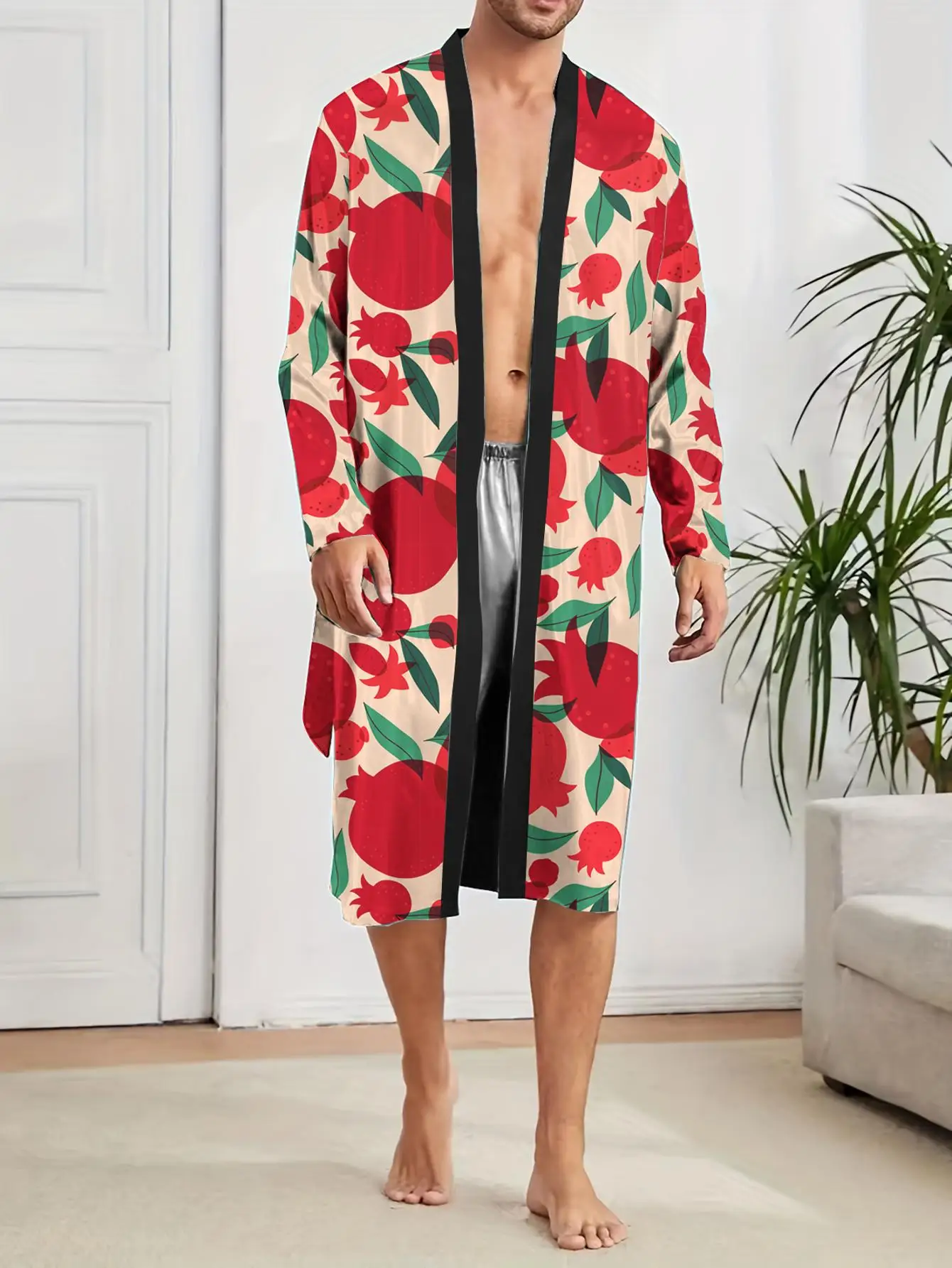 1pcs Men's Robes 2026 Spring/Summer Robe man 3D Printed Breathable Bathrobe man Bathrobe men Graphic Sleepwear Bathrobe