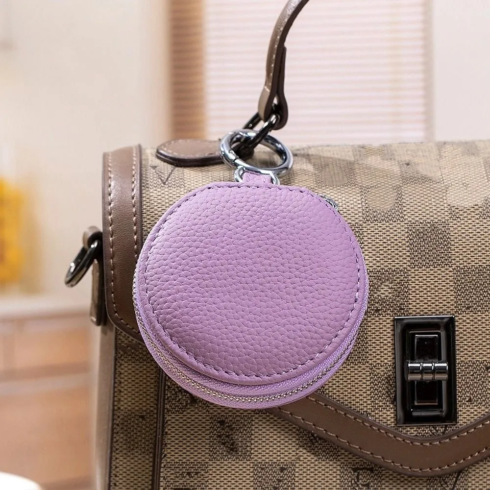 Mini schattige PU lederen portemonnee rits muntzak ronde portemonnee sleutelhanger kleine lippenstift opbergtas mini opbergtas