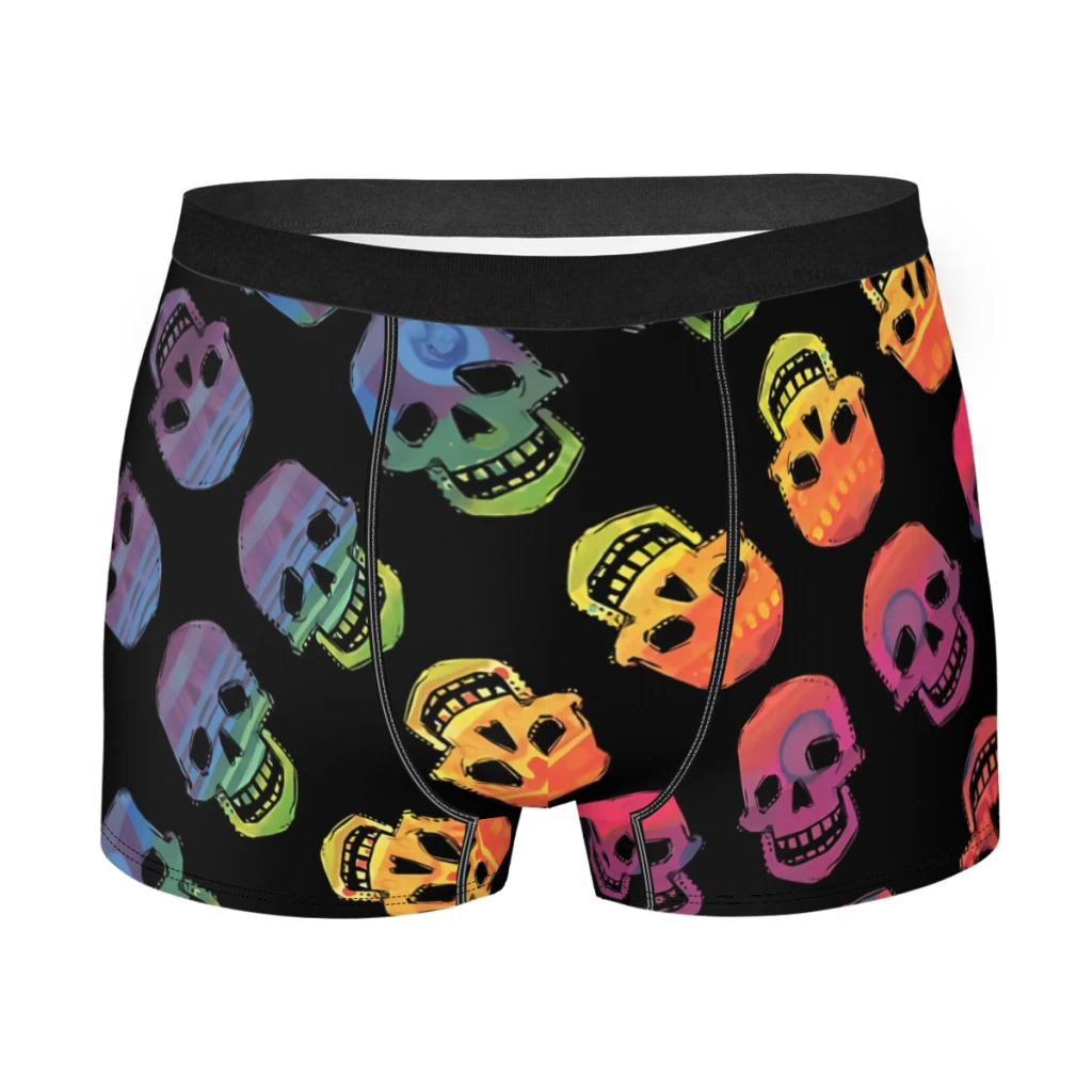 Rainbow Skulls Design LGBT Underpants Breathbale Panties Male Underwear Print Shorts Boxer Briefs