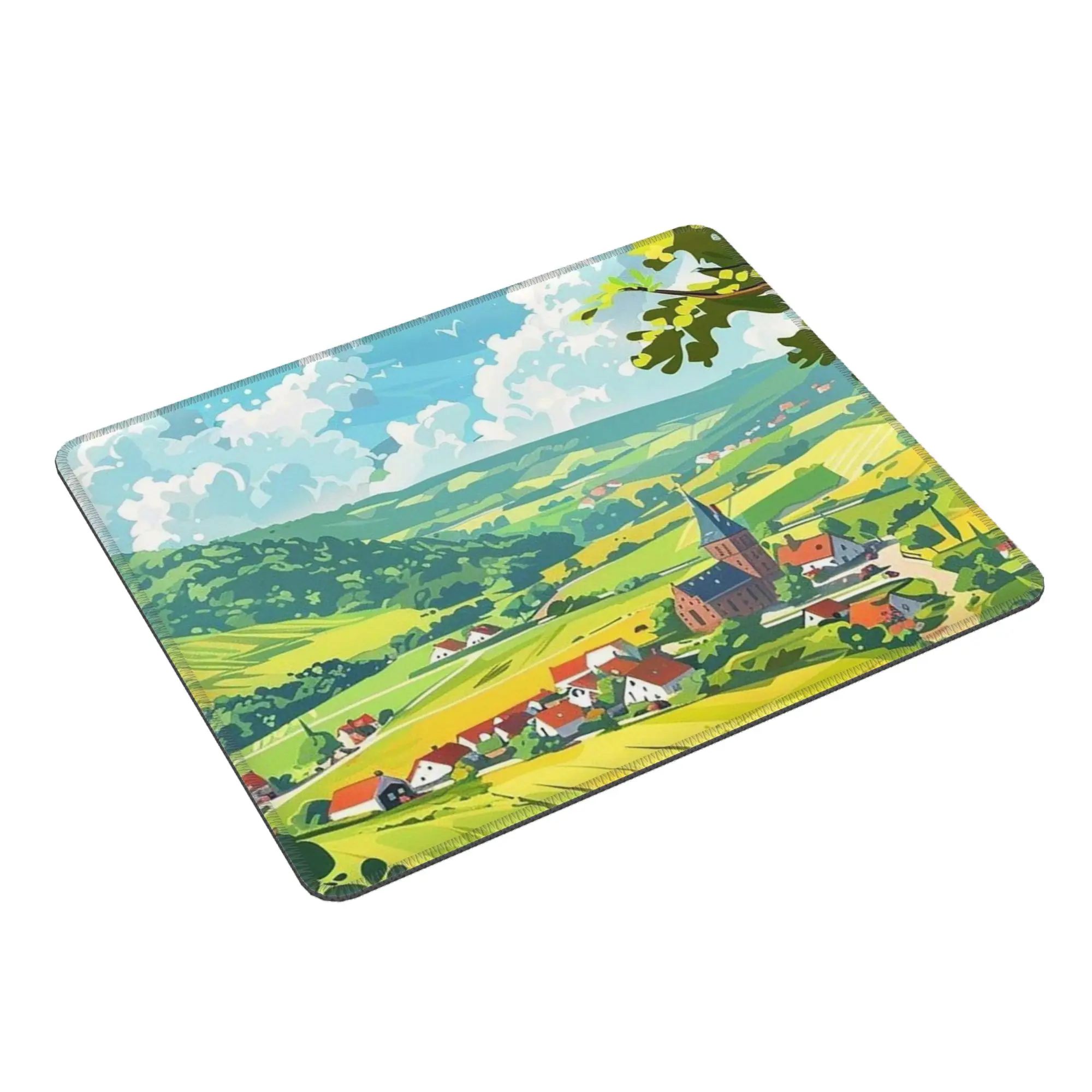 Warm Town Landscape Design Mouse Pad Computer Keyboard Mouse Mat Gamer PC Laptop Desk Mat Office Accessories Table Mats