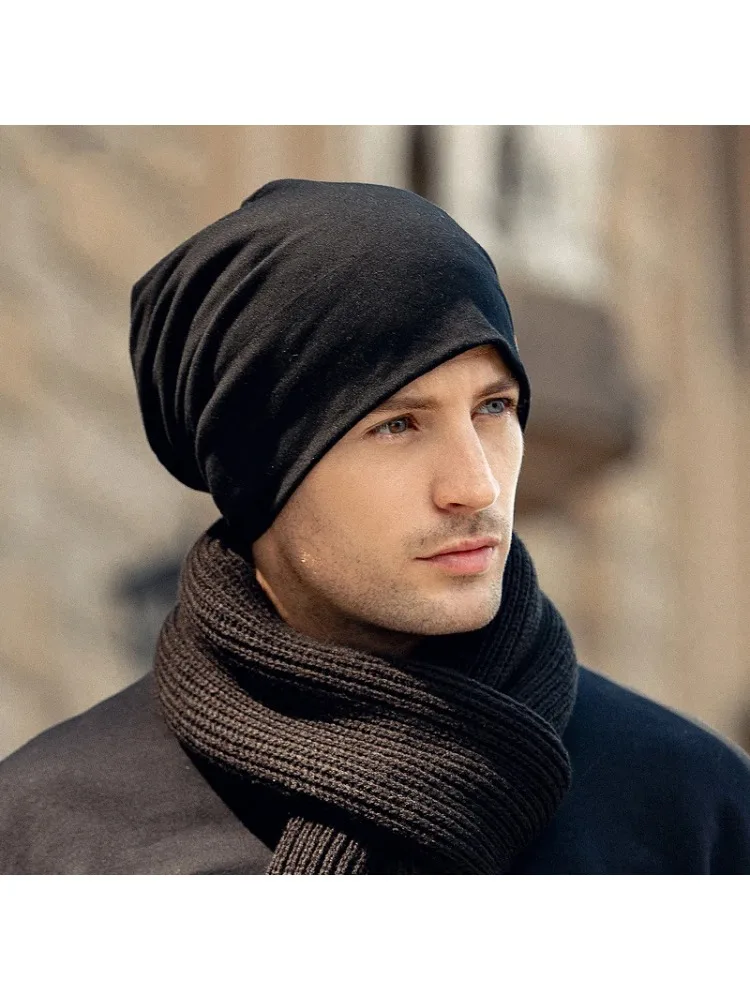 Nouveau bonnet baggy uni pour homme, automne printemps, hip hop, doux, protège-oreilles, bonnet d'extérieur coupe-vent