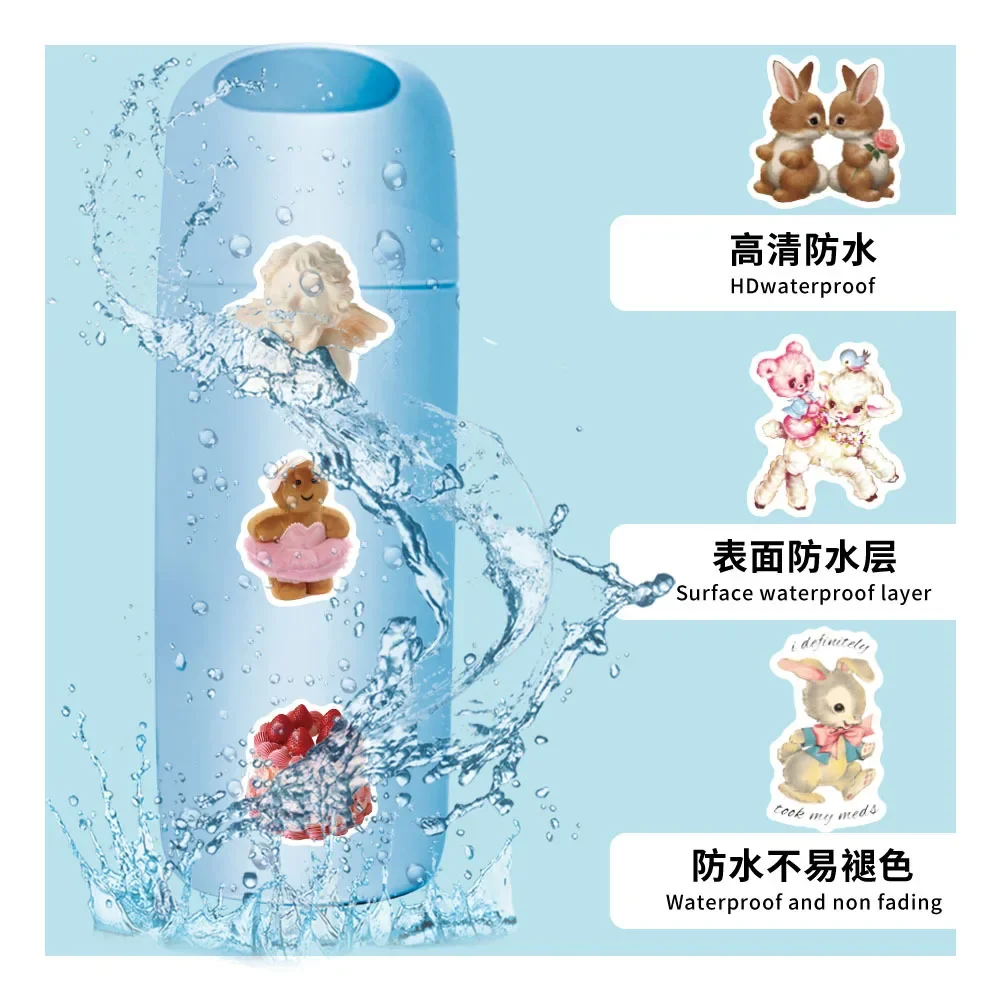 60 قطعة Kawaii الوردي الكرتون ملصقات جماليات لطيف الشارات لحقيبة الثلاجة الهاتف الأمتعة المحمول الغيتار سيارة ملصق اللعب الهدايا #4