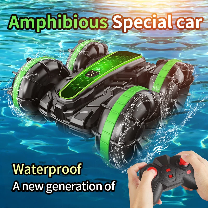 All-terrain Stunt Waterproof Amphibious Vehicle Barrel Roll Electric RC Cars Toys For Children