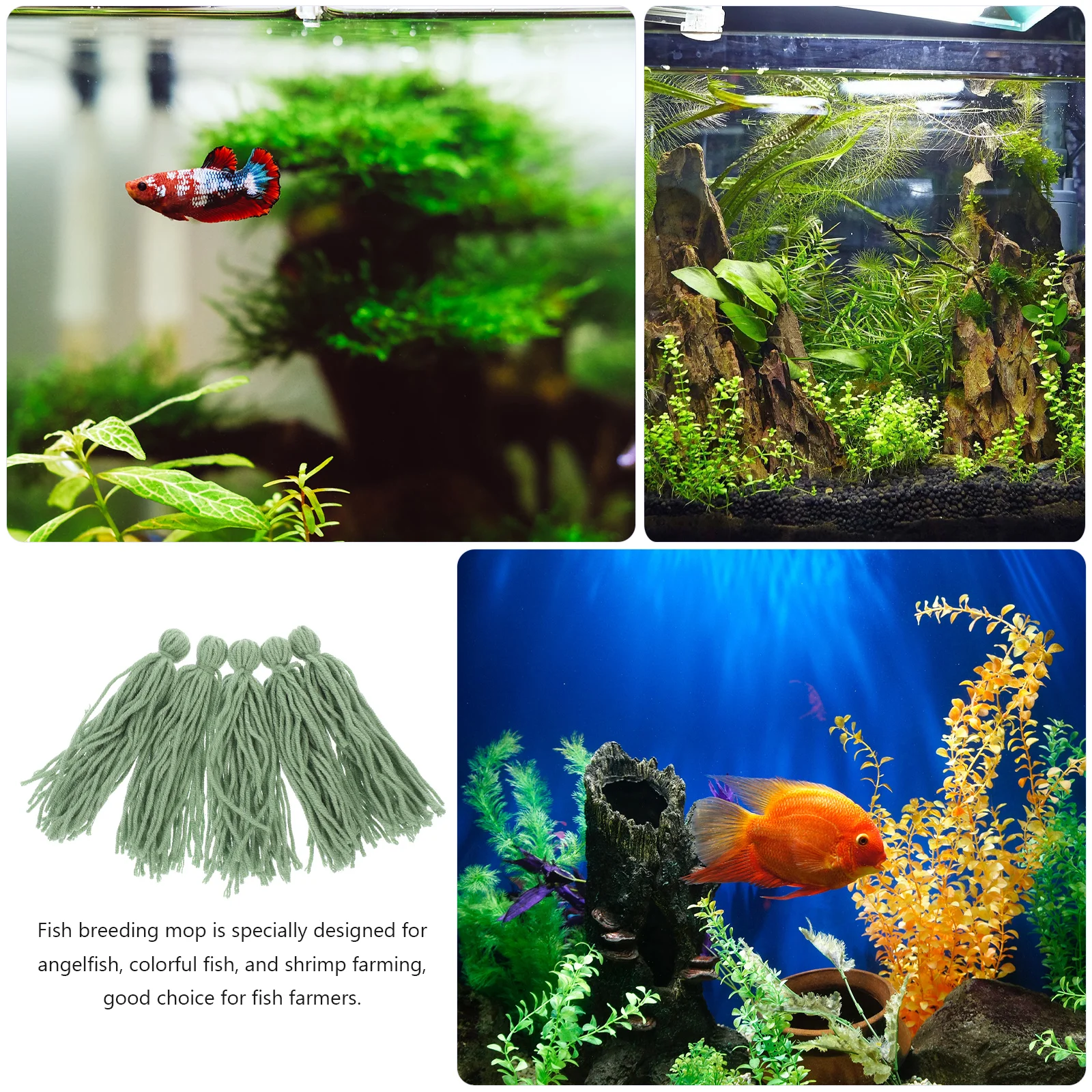 

5 Pcs Spawn Mop Aquarium Live Bearer Breeding Spawning Floating Fish Mops Egg Crib Baby