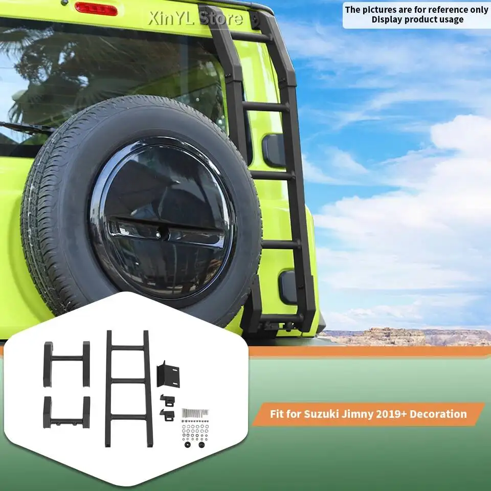 

Car Rear Ladder Tail Door climb Rack Ladder For Suzuki JIMNY JB64 JB74 JIMNY 2019 Up Aluminum Part