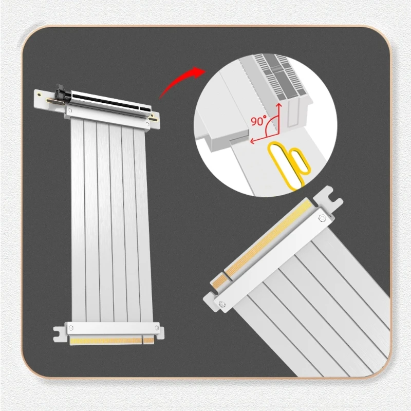 กราฟิกการ์ดประสิทธิภาพสูง PCI-E 3.0x16 Riser สายต่อขยาย PCI Riser Shielded Extender สำหรับ GPU แนวตั้ง e65C