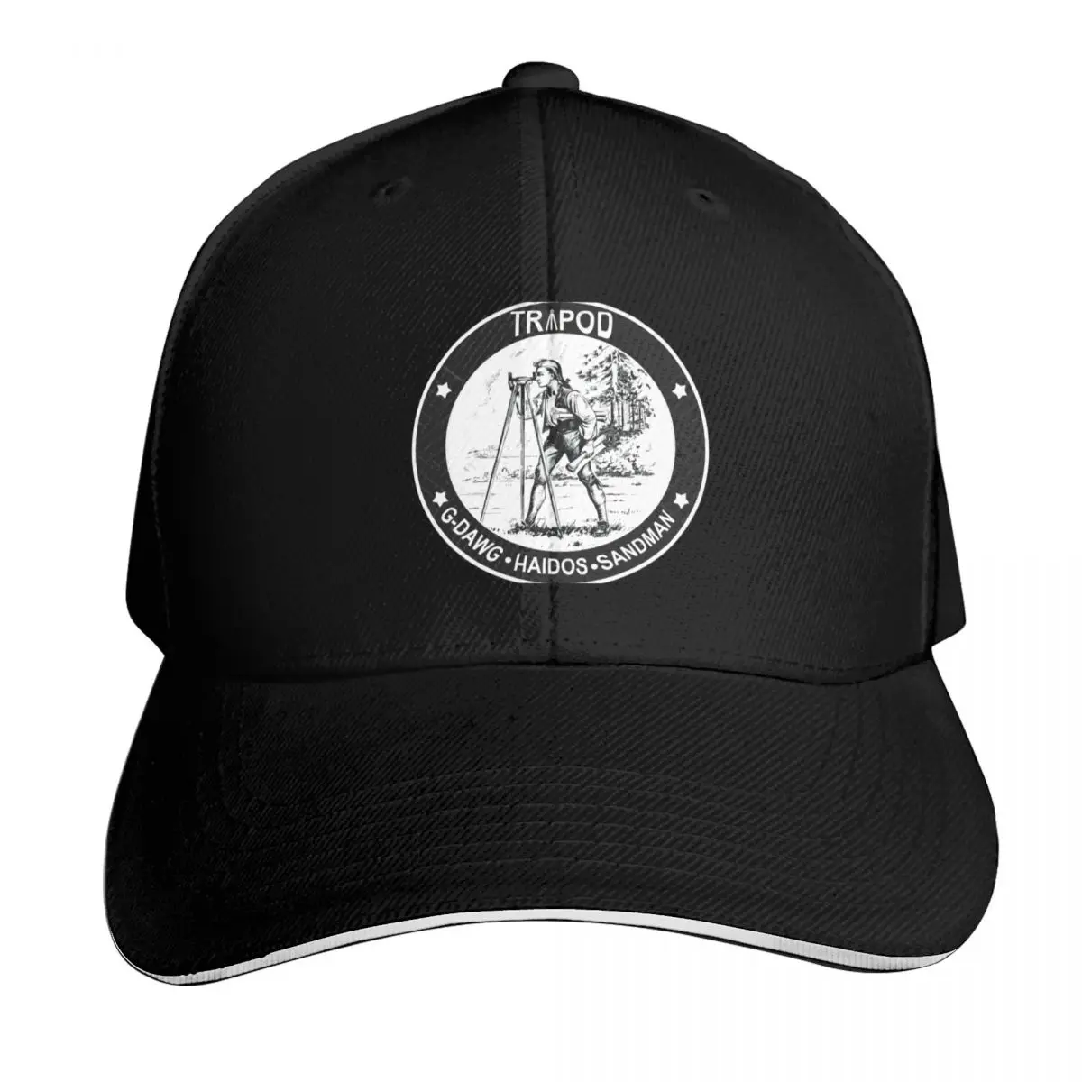 Tripod Baseball Cap Breathable Mesh Back Adjustable Buckle Closure Moisture Wicking Quick Dry