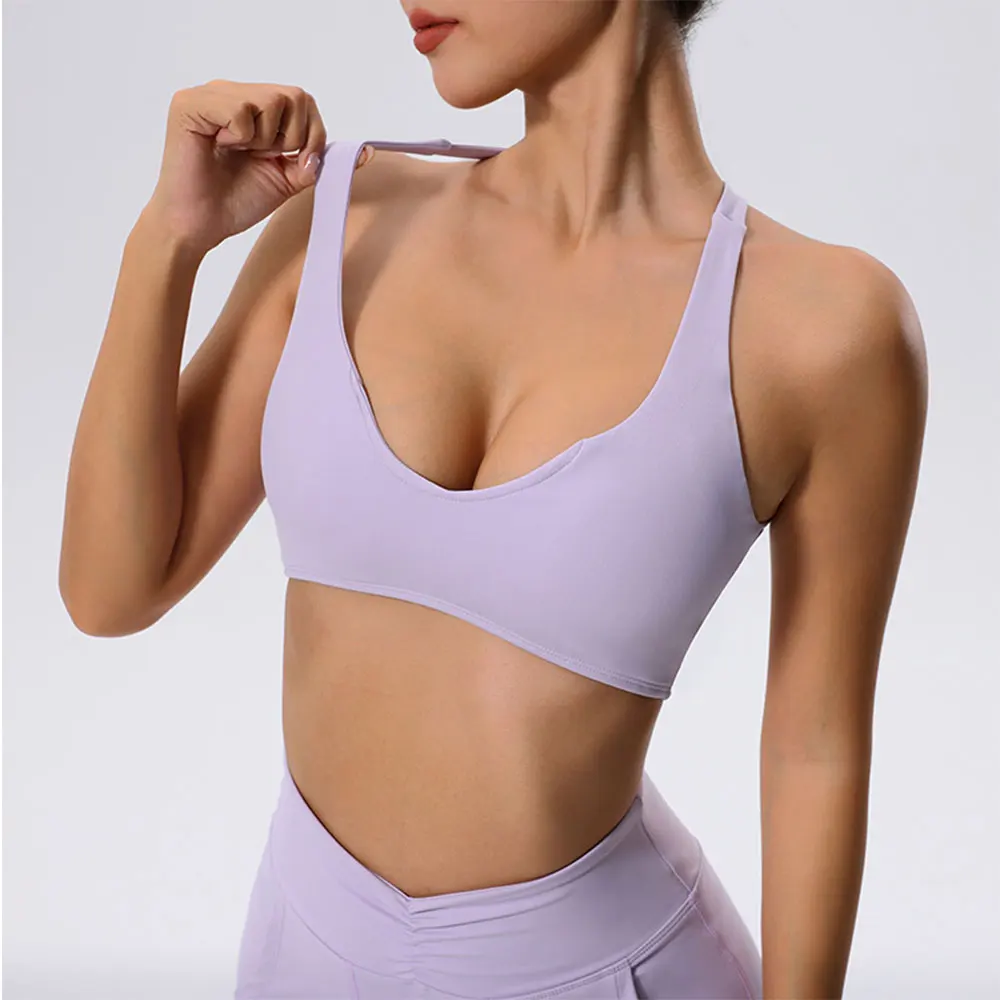 Sutiã esportivo sexy para mulheres, alto suporte, Yoga Fitness Top, Roupa interior esportiva, Sutiã push-up de ginástica, Roupa esportiva feminina