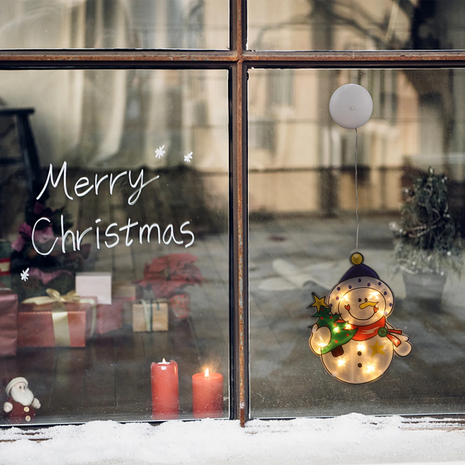

Snowman Suction Cup Light Decorations Window Hanging Lights for Holiday Lighted Christmas