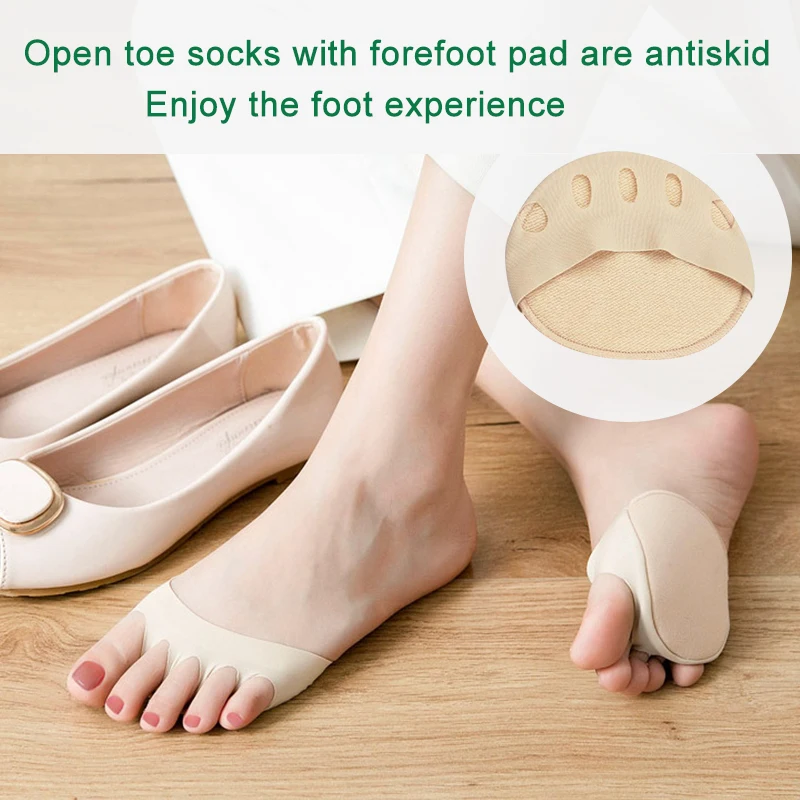 

2/4/8Pcs Five Toes Forefoot Pads for Women High Heels Halfinsoles calluses CornsFoot care Absorbs Shock socks Toe Pad Inserts
