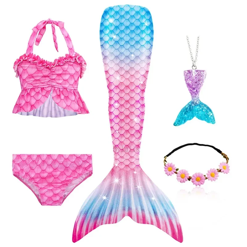 Mermaid Tail Cosplay Costume para crianças, maiô para meninas, vestido de princesa, Monofin Swimsuit, Monofin, feriado, feriado