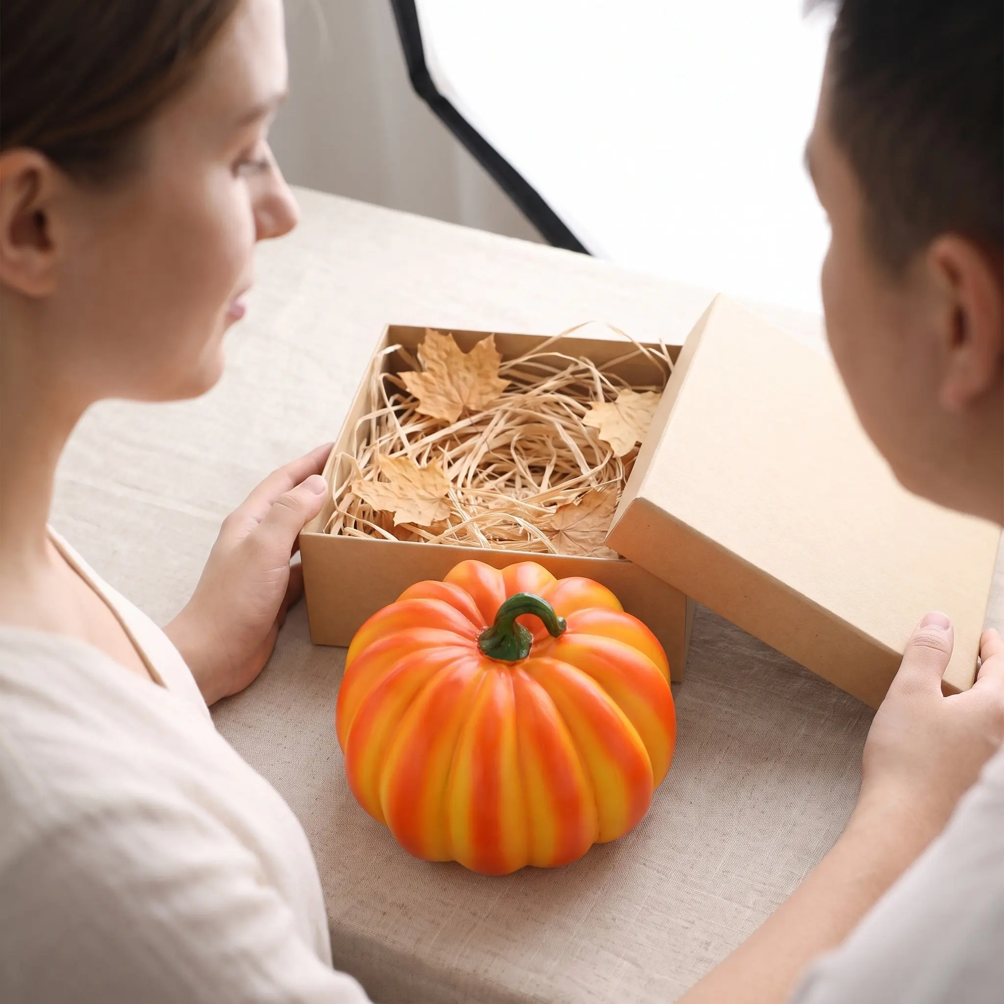 Resin Halloween Pumpkin Decoration Pumpkin Ornament for Desktop Home Office Festive Decor Warm Cozy Atmosphere Easy Wipe Clean