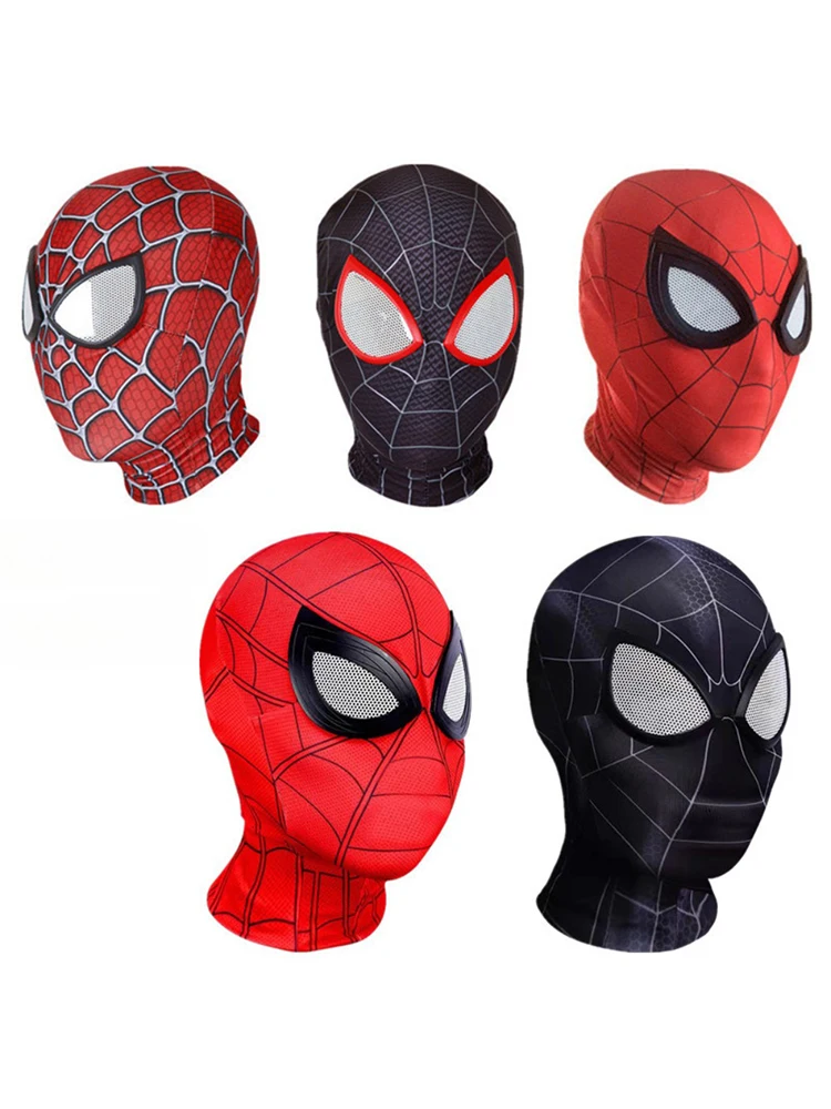 Halloween Face Mask Spiderman Cosplay Peter Parker Miles Morales Raimi Birthday Superhero Prop For Kids Adult Role Play Party