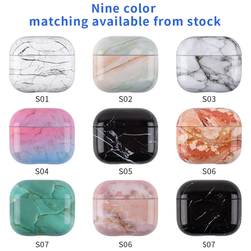 Marble Pattern Case For Apple Airpods 4 4th Generation 2024 Hard PC Cover For AirPods 4 AirPods4 Marble Protective Cases Fundas