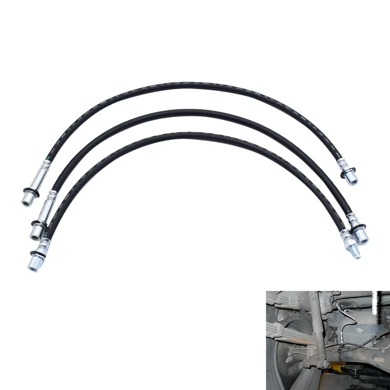 3Pcs Front Rear Extended Brake Line Hose Kit For Toyota Hilux LN106 LN46 LN60 LN65 RN105 YN65 YN67