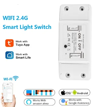 Interruptor Inteligente WiFi com Controle Remoto Sem Fio, Disjuntor Universal, Temporizador APP, Automação Funciona com Alexa, Google Home, Alice