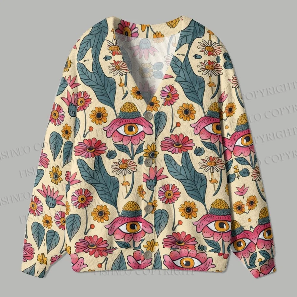 Blooming Vision Ugly Cardigan Sweater for Women And Men - Comfortable Knitted Fashion Outerwear