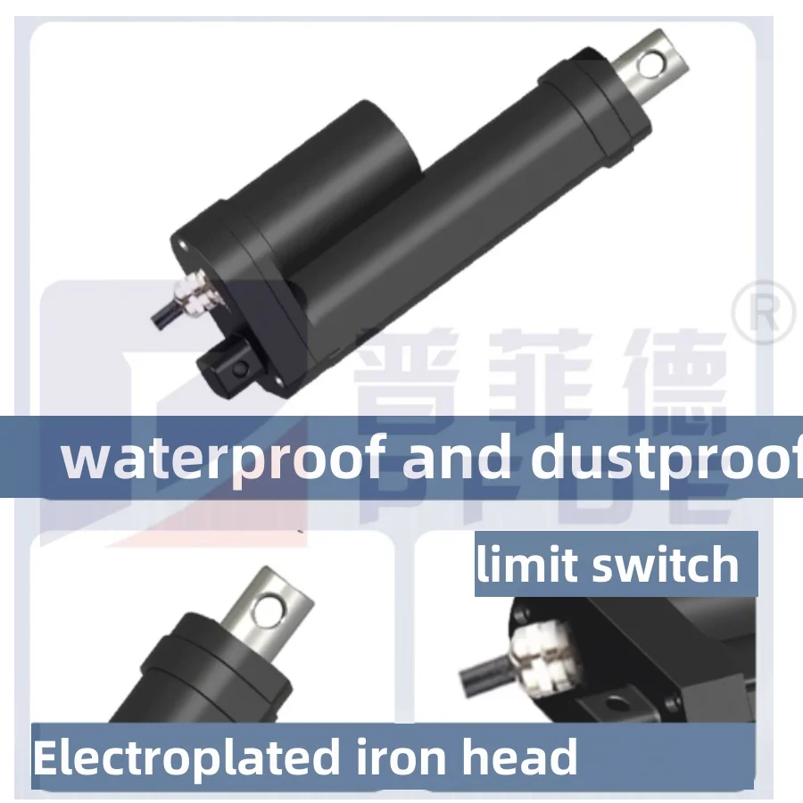 صامت مقاوم للماء الغبار الثقيلة المحرك الخطي 12 فولت 24 فولت IP68 السكتة الدماغية 30 مللي متر-200 مللي متر 12 فولت 3 مللي متر s 1200N